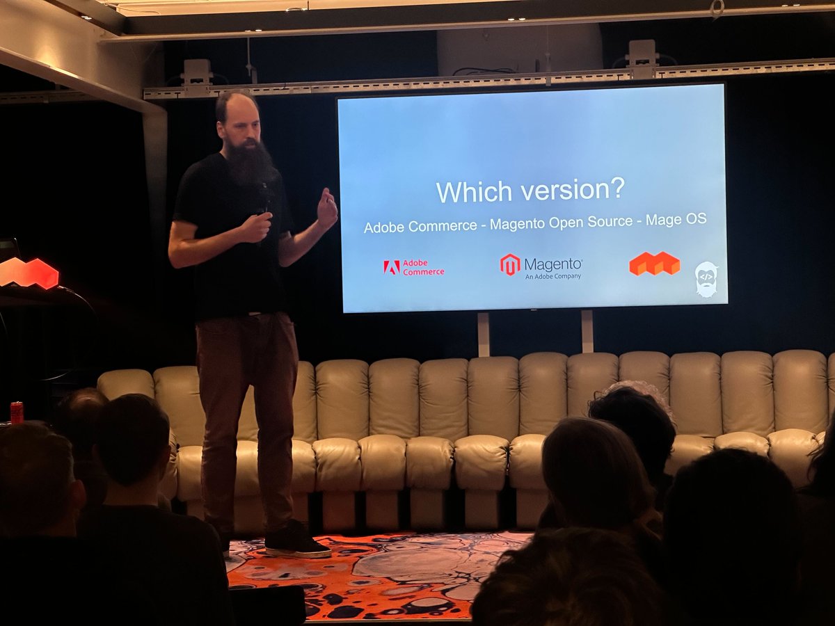 MolliePayments's tweet image. And we’re off! 🚀 

@mbdgerritsen is kicking off the Mollie Developer Meetup, talking all things building the ideal webshop with #Magento!