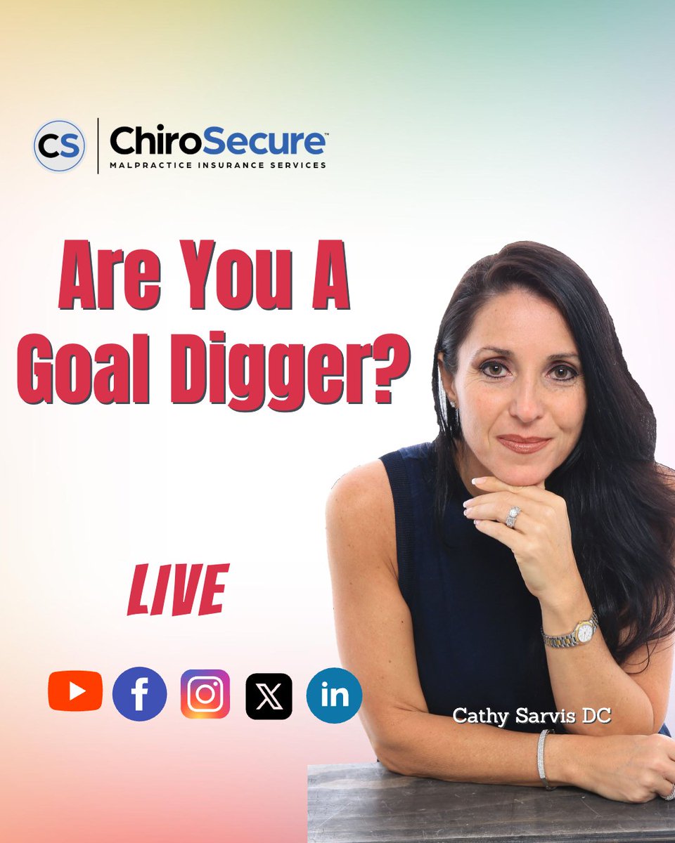 ChiroSecure's tweet photo. Live today January 23rd at 1:00 PM ET.
Are You A Goal Digger?👍🎥🔊👊🕐
Live on Twitter: https://t.co/nu2I5kzChR
Dr. Cathy Sarvis presents.

Surviving what life has thrown your way
#chiropracticwomen #practicebuilding #malpracticeinsurance https://t.co/naqKnj8KRD