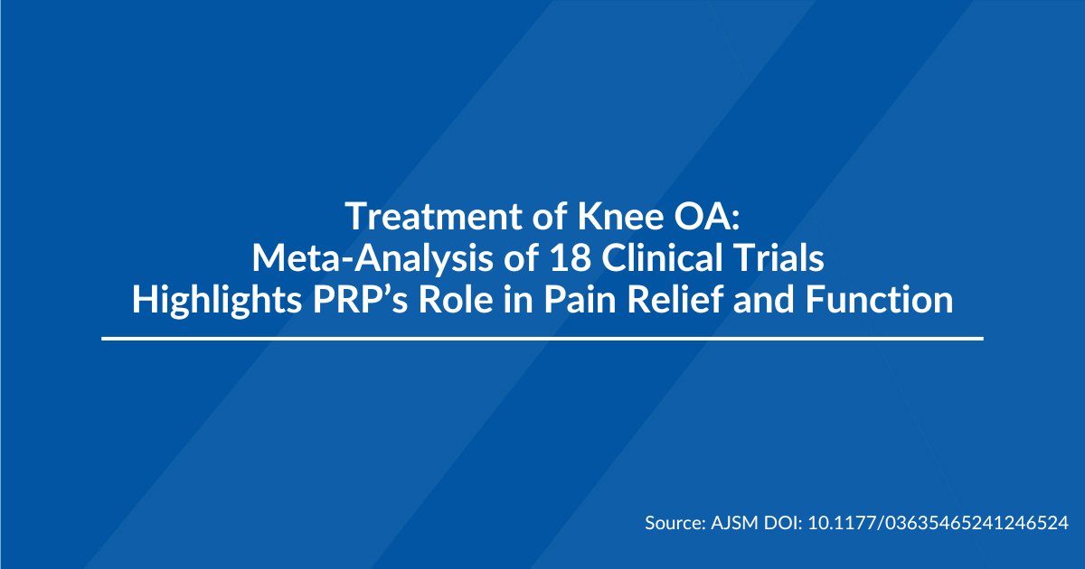 EpimedPain's tweet photo. 📊 A meta-analysis of randomized controlled trials concluded that #PRP provided clinically significant improvements in the treatment of Knee OA.
Read here: AJSM, 2025. https://t.co/T5zoTRnGnG
Explore our Tropocells® PRP: https://t.co/GOX771VIAM
#Epimed #RegenerativeMedicine https://t.co/3tn6asFcBs