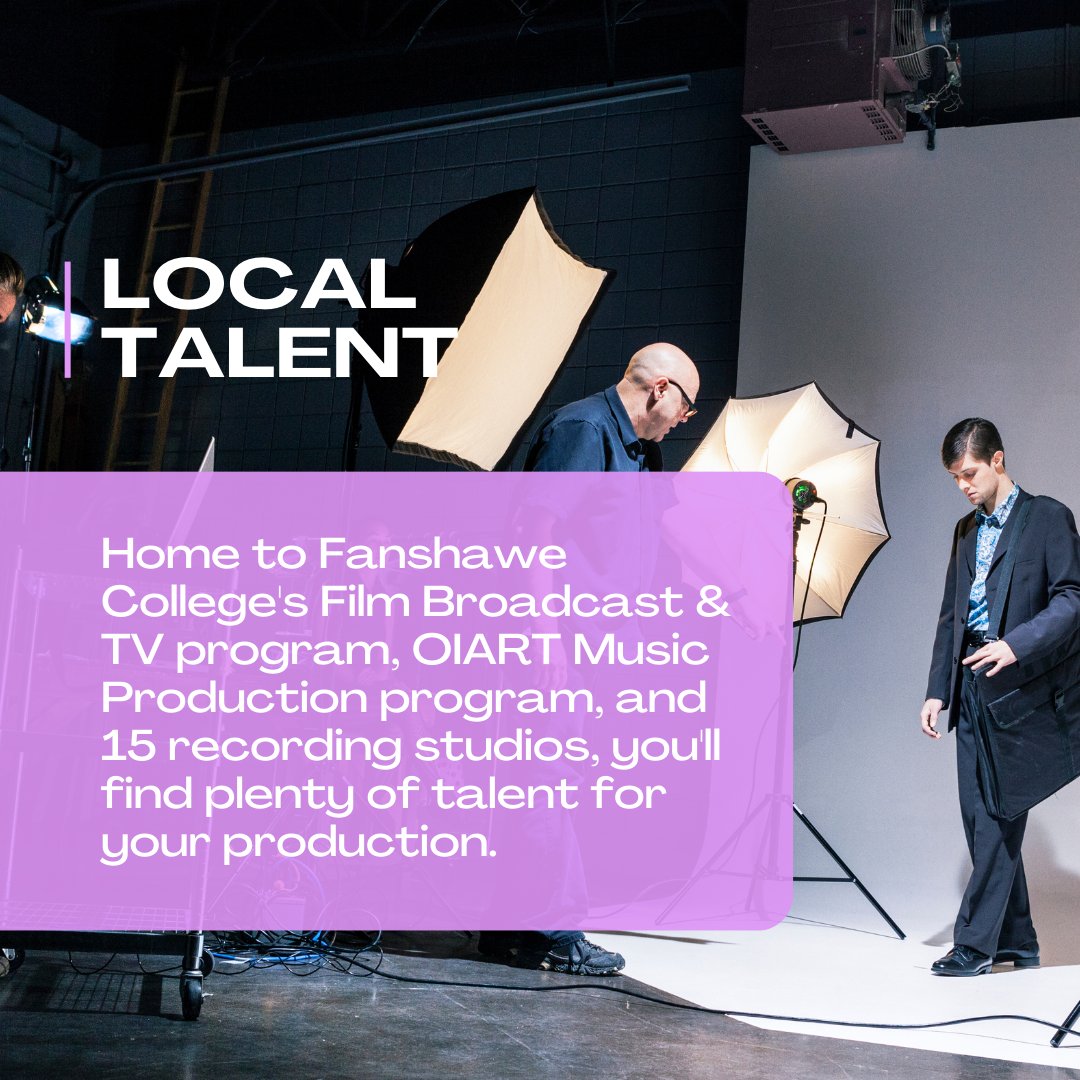 From filming to post-production, London has everything you need! The London Film Office is your ultimate connection to the resources and support you need to make your next project unforgettable.

Questions? Contact us here: filmlondon.ca/contact/ 🔗