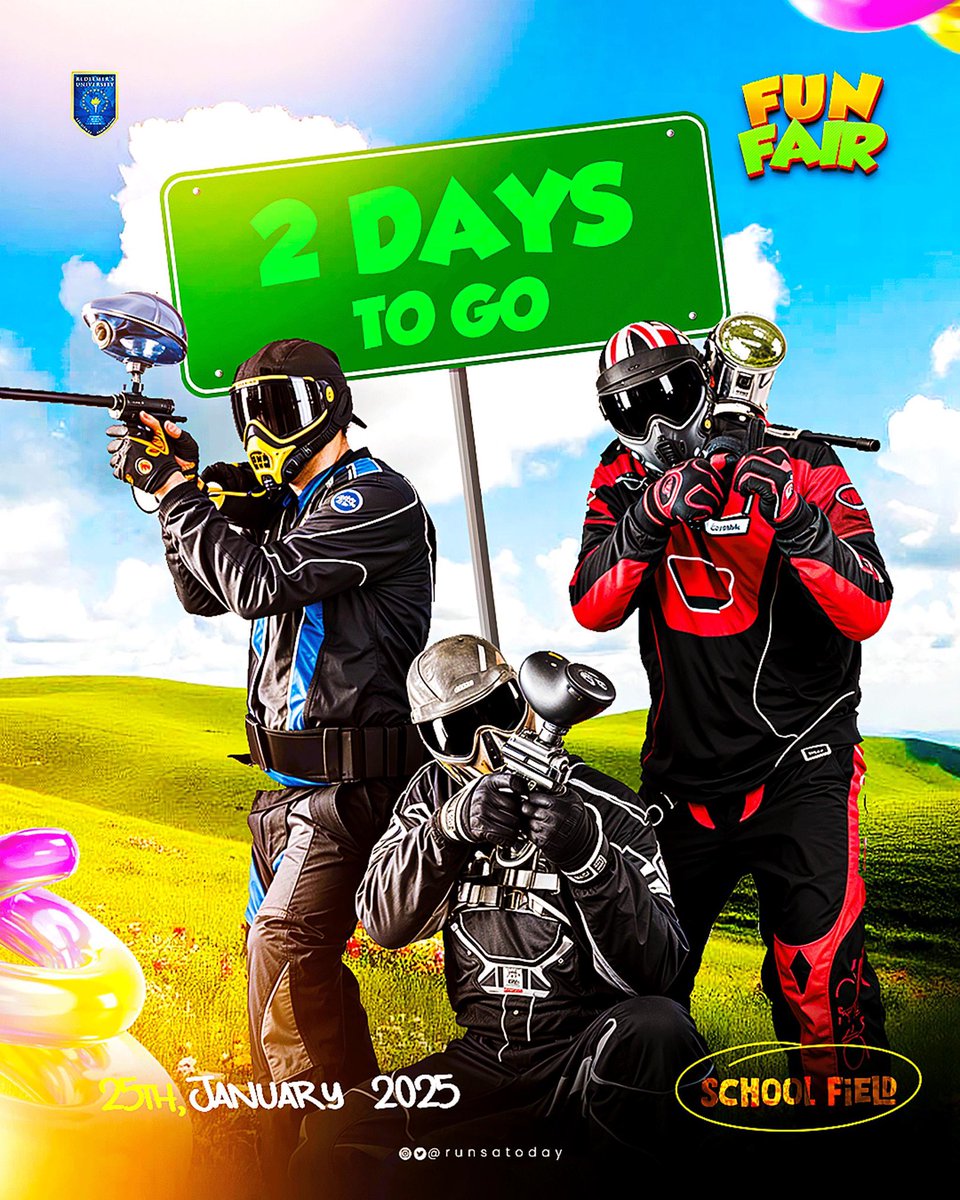 Runsatoday_'s tweet image. 2 DAYS TO GO‼️💥

RUNSA’s got you covered for the most anticipated Fun Fair experience!💯

Pull up to the school field on Jan 25th, 2025 for mad vibes, games, and pure fun! 🔥

#RUNFunFair 
#Aktivee
#RUNSA