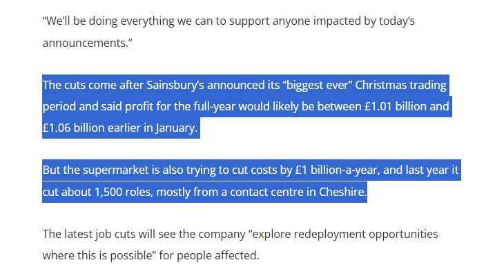 offsidepuppy's tweet photo. @SainsburysNews You're laying off thousands of people after making record profits.
Cunts.

You won't be getting a penny from me going forward.

#ScrewSainsburys https://t.co/shNoxNMknl