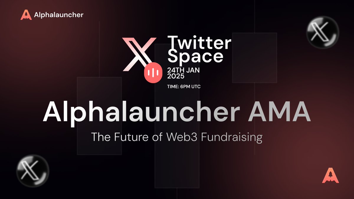 alpha_launcher's tweet photo. 🎙️Join us tomorrow for the first ever AlphaLauncher community meetup where we’d be talking about: 

😎The Future of Web3 Fundraising. 

📆24th January, 2025 
⏰0600PM UTC 
📍https://t.co/kgYkqC0SBp

Stay tuned for more updates! https://t.co/NTMrtsU2pr