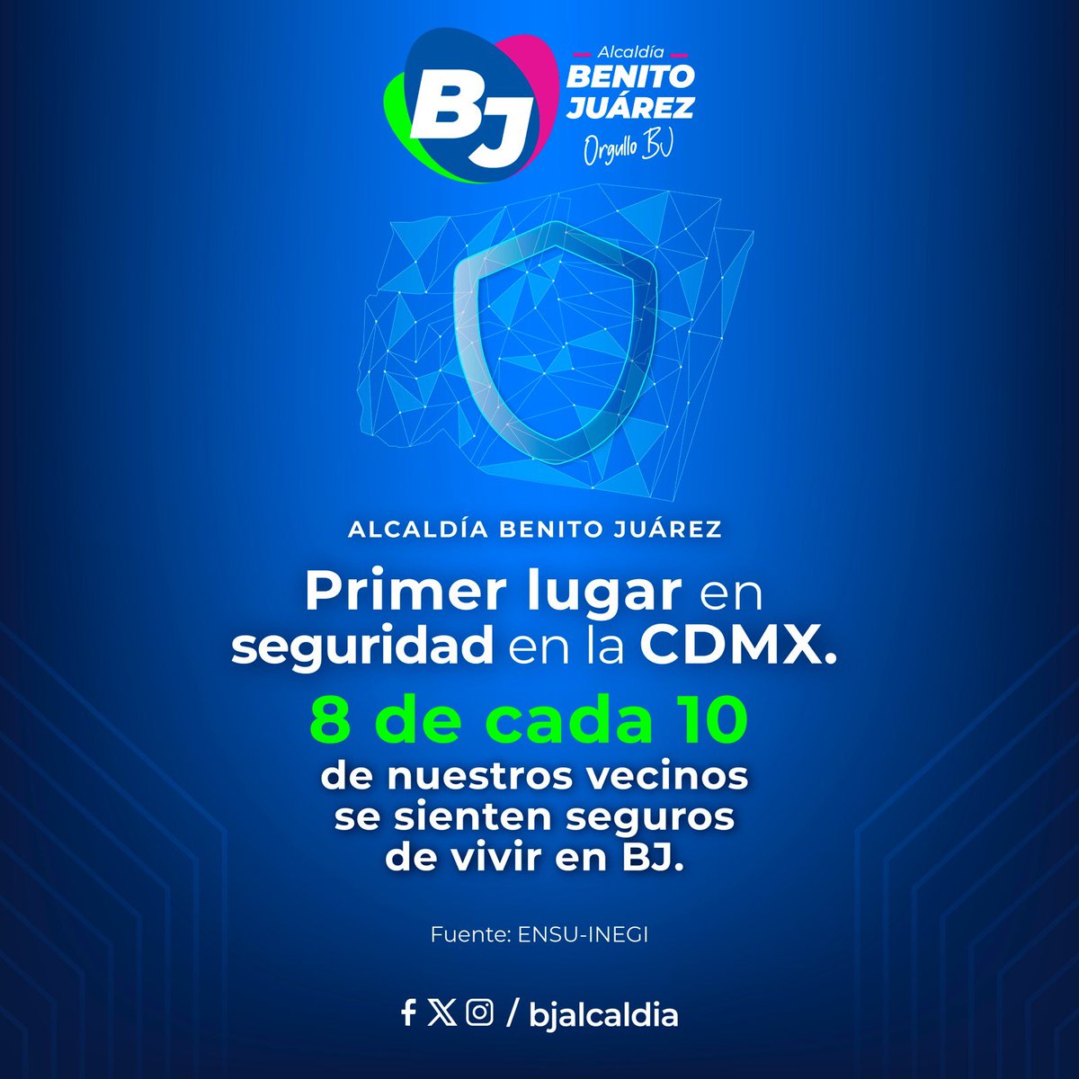 La alcaldía Benito Juárez se mantiene como la más segura de la CDMX de acuerdo a los datos publicados el día de hoy en la Encuesta Nacional de Seguridad Pública Urbana #ENSU del <a href="/INEGI_INFORMA/">INEGI INFORMA</a>.
🔗 bit.ly/4hrN15h