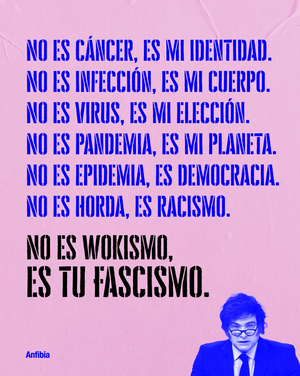 📣“Un grupo que hay que extirpar”
El presidente en Davos usó las palabras cáncer, epidemia, virus, entre otras, para referirse a migrantes, feministas, ecologistas y defensores de derechos humanos a los que integró en el “wokismo”.

Milei acá nadie tiembla, no tenés razón.