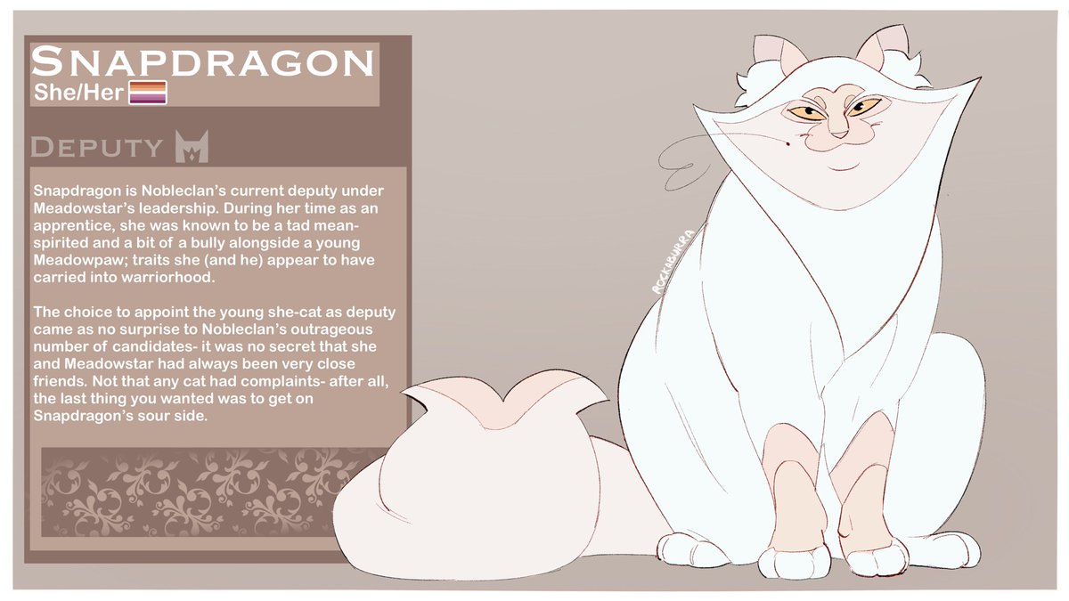 Meadowstar’s bestie!! Gonna try n grind out as many Nobleclan cats as I can because good god have I got a lot to draw  #warriorcats #warriorsoc