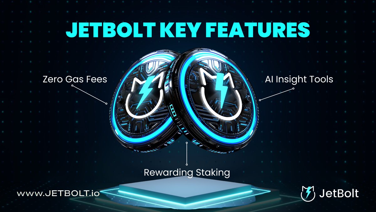 JetBoltOfficial's tweet photo. JetBolt is making waves with: zero-gas technology, AI insights tool, and rewarding staking 🚀
 
👉 Check out JetBolt today: https://t.co/UO3OmFQv3R

#Crypto #Cryptocurrency #Web3 #CryptoPresale #CryptoNews #Altcoin #Altcoins #CryptoBullRun #Altseason https://t.co/e6zWNd8qVv