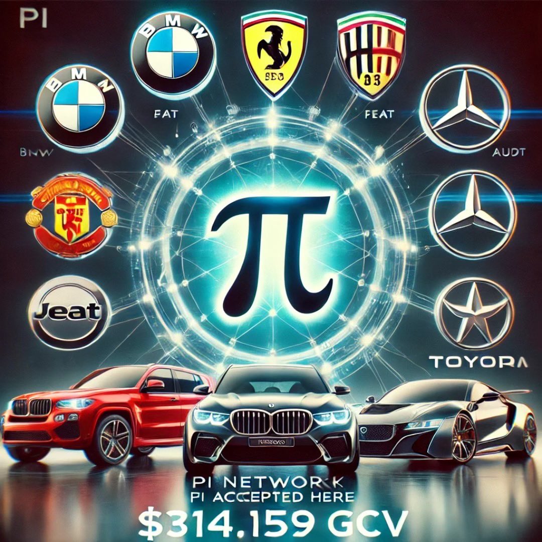 hawilo_kha88302's tweet photo. Drive the Future with Pi Network 🚗✨
Luxury, speed, and innovation meet the power of $314,159 GCV. BMW, Mercedes, Audi, Fiat, Ferrari, Jeep, Honda, and Toyota now welcome Pi Network—where technology and mobility unite!

#PiNetwork #CryptoCars #PiAccepted #FutureOfDriving #CarRev https://t.co/xFJ2kEkneH