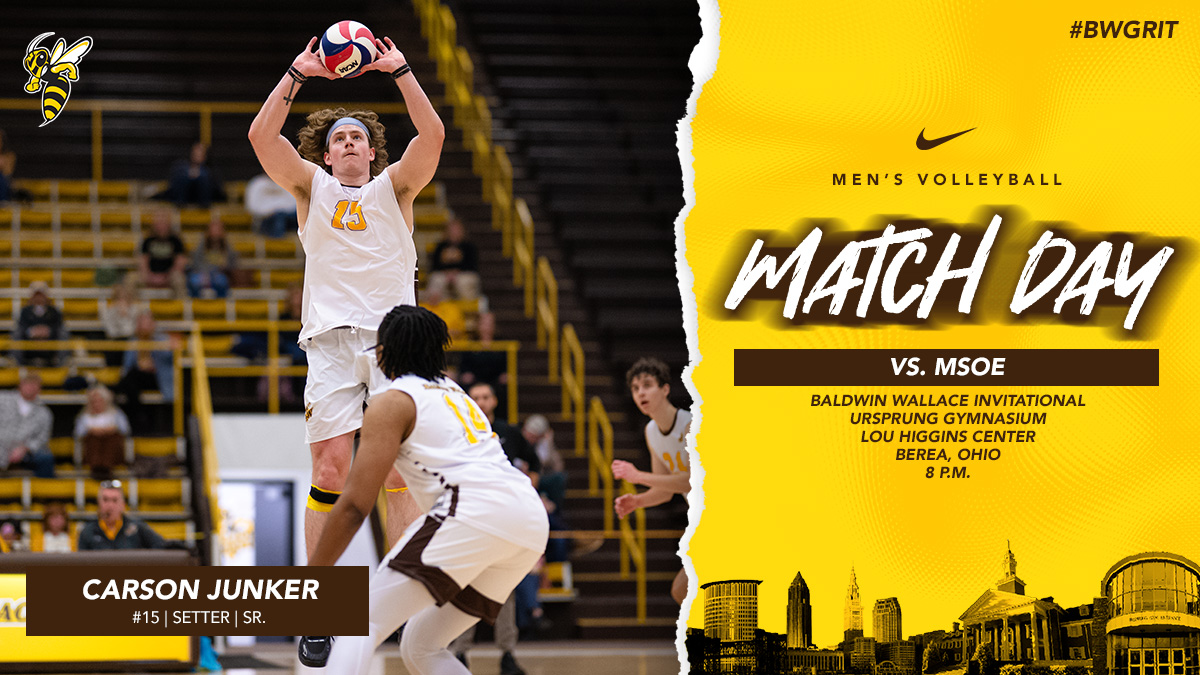 Baldwin Wallace Athletics (@bwathletics) on Twitter photo ๐ค๐ก BW INVITATIONAL ๐ก๐ค
<a href="/BWMensVB/">Baldwin Wallace Men's Volleyball</a> opens this weekend's Invitational TONIGHT against <a href="/MSOE_MVB/">MSOE Men's VB</a> ๐
๐: Ursprung Gymnasium
โฐ: 8 p.m.
๐๏ธ: bwyellowjackets.cc/3TeqaAA
๐: bwyellowjackets.cc/4gSpudX
๐: bwyellowjackets.cc/3Unu62A
๐บ: bwyellowjackets.cc/3Camk6m
๐ธ - <a href="/ErikDrost/">Erik Drost</a> ๐ค๐ก BW INVITATIONAL ๐ก๐ค
<a href="/BWMensVB/">Baldwin Wallace Men's Volleyball</a> opens this weekend's Invitational TONIGHT against <a href="/MSOE_MVB/">MSOE Men's VB</a> ๐
๐: Ursprung Gymnasium
โฐ: 8 p.m.
๐๏ธ: bwyellowjackets.cc/3TeqaAA
๐: bwyellowjackets.cc/4gSpudX
๐: bwyellowjackets.cc/3Unu62A
๐บ: bwyellowjackets.cc/3Camk6m
๐ธ - <a href="/ErikDrost/">Erik Drost</a>
