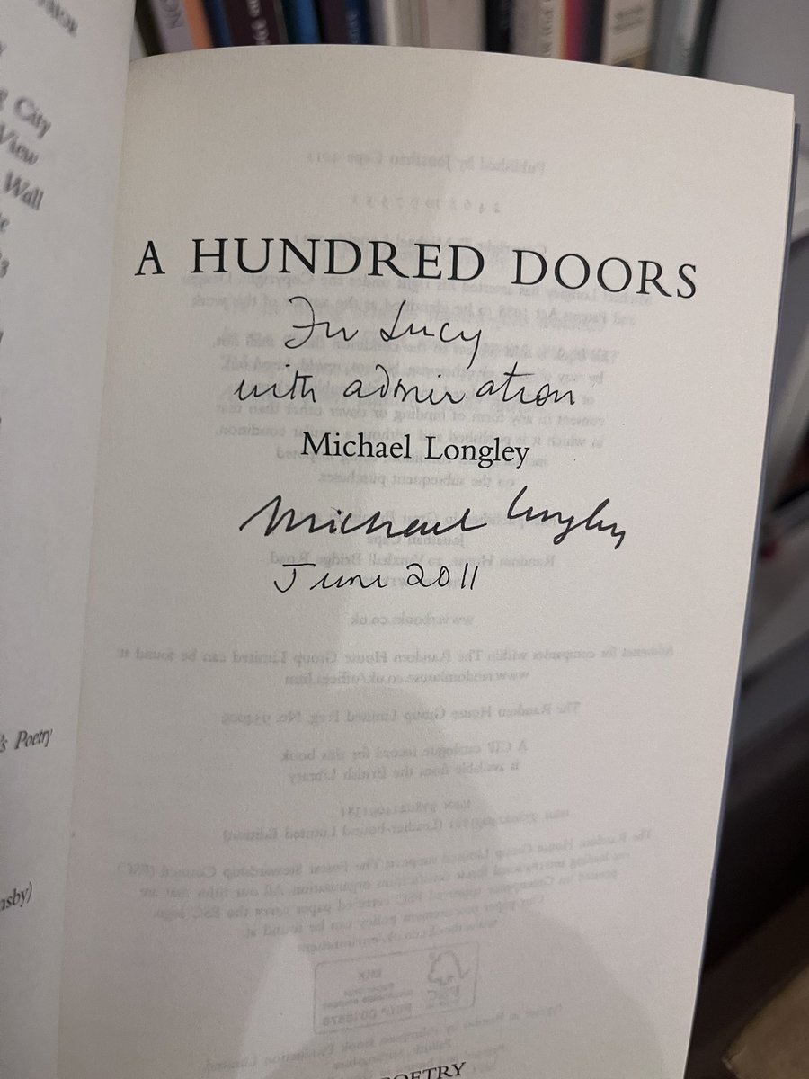 This is one of those poems that taught me everything. We are all the lesser for the loss of Michael Longley yesterday. I’m grateful to have known his kindness and benevolence and to have been able to learn from him.