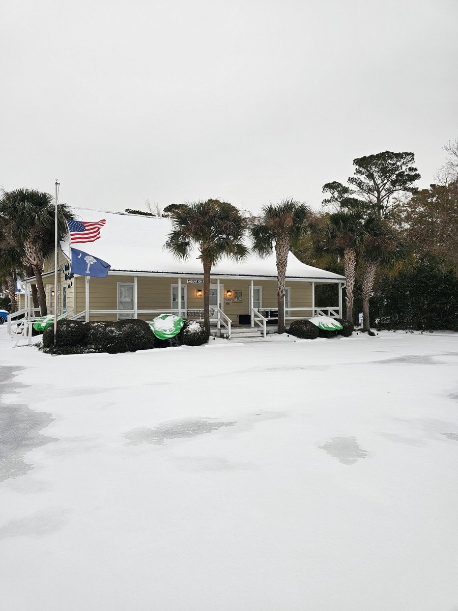 GardenCitySC's tweet image. Snow in Garden City Beach yesterday made for a rare and peaceful scene. A quiet winter moment with palm trees and fresh snow. ❄️ How did you spend your snow day? #GardenCityRealty #WinterWeather #JanuarySnow #SouthCarolina #GardenCityBeach #LifesGrandontheSouthStrand #Winter