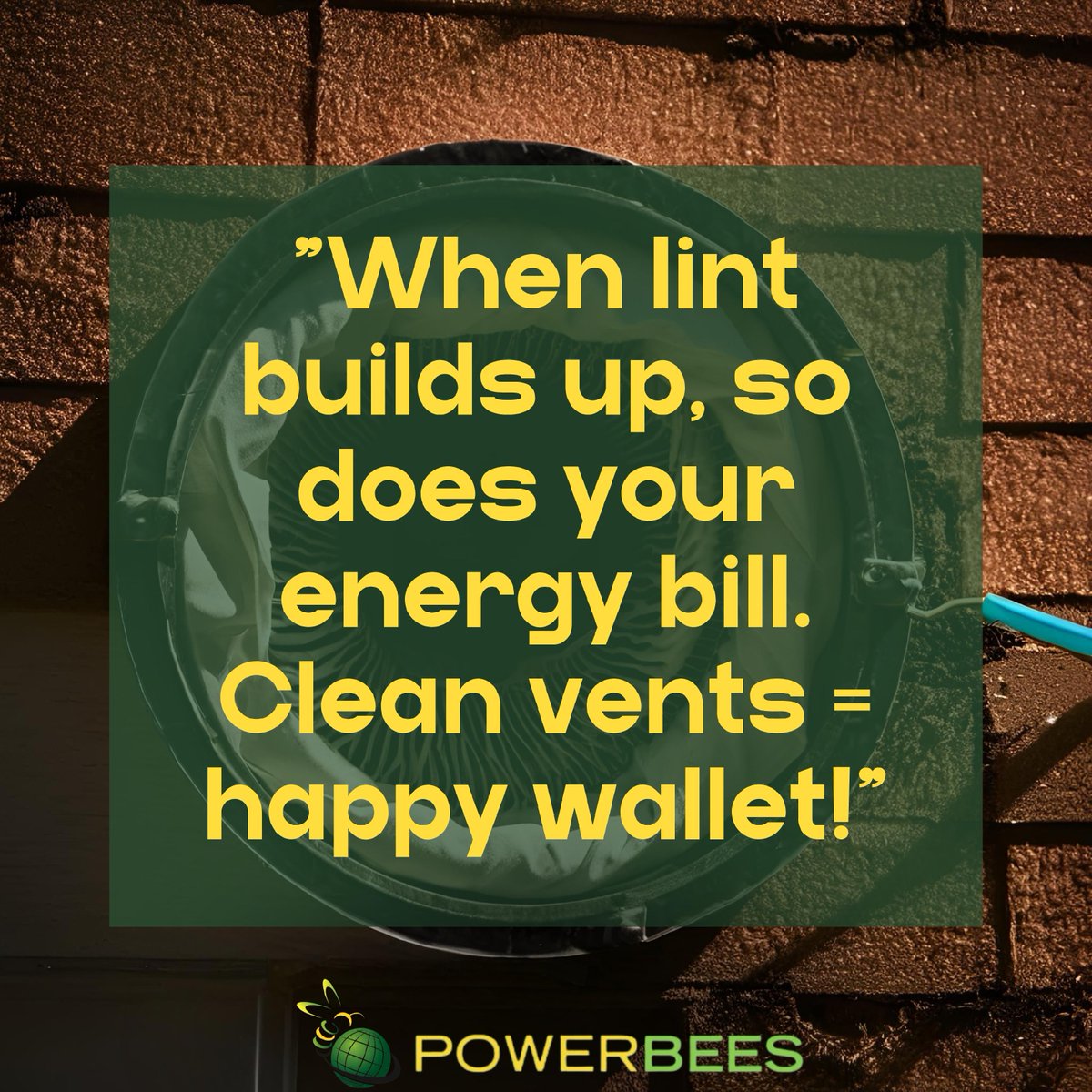 Powerbees's tweet image. Energy bills creeping higher than usual? It might not just be your appliances 

it could be your dryer vent! Clogged vents make your dryer work harder, increasing energy consumption and adding strain on the system. 🌬️💸

Our expert dryer vent cleaning service ensures efficien...