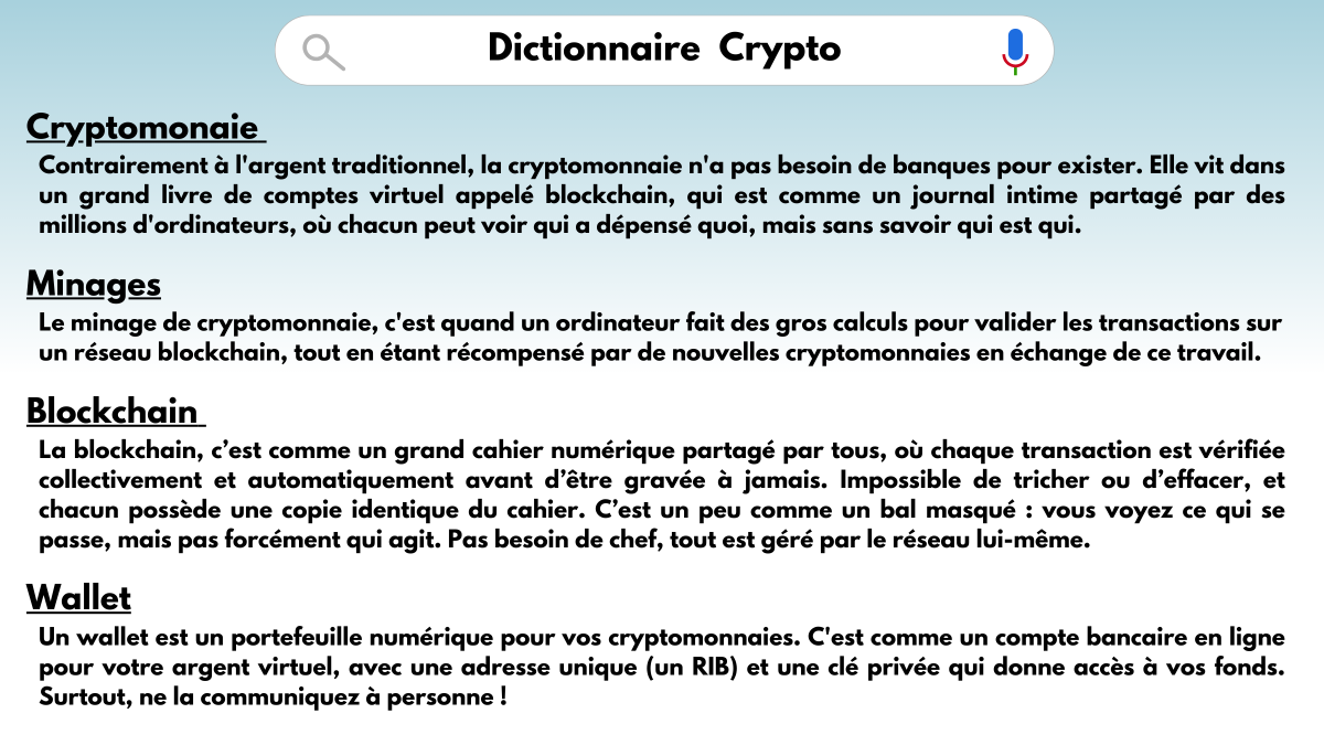 CryptoZoomZen's tweet photo. Mon dico #crypto simple et efficace 📖 https://t.co/lVkffUJU1T
