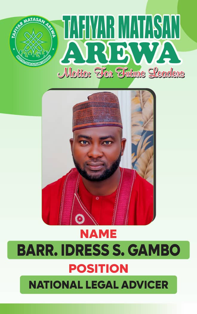 gambo_idrees's tweet photo. I humbly accept my appointment as the National Legal Adviser of Tafiyar Matasan Arewa. https://t.co/f0jWZkZ7pY