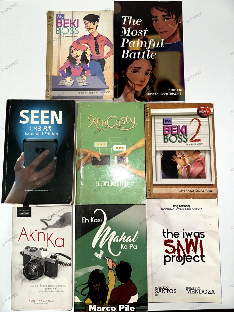 yookively's tweet photo. wtb lfs ph

random filo books
70 each, minimum of 2pcs per order
dop/payo

my beki boss, the most painful battle, seen 1:43 AM extended edition, ken casey, akin ka, eh kasi mahal ko pa, marco pile, the iwas sawi project, marcelo santos iii https://t.co/NT0NVqjQNn