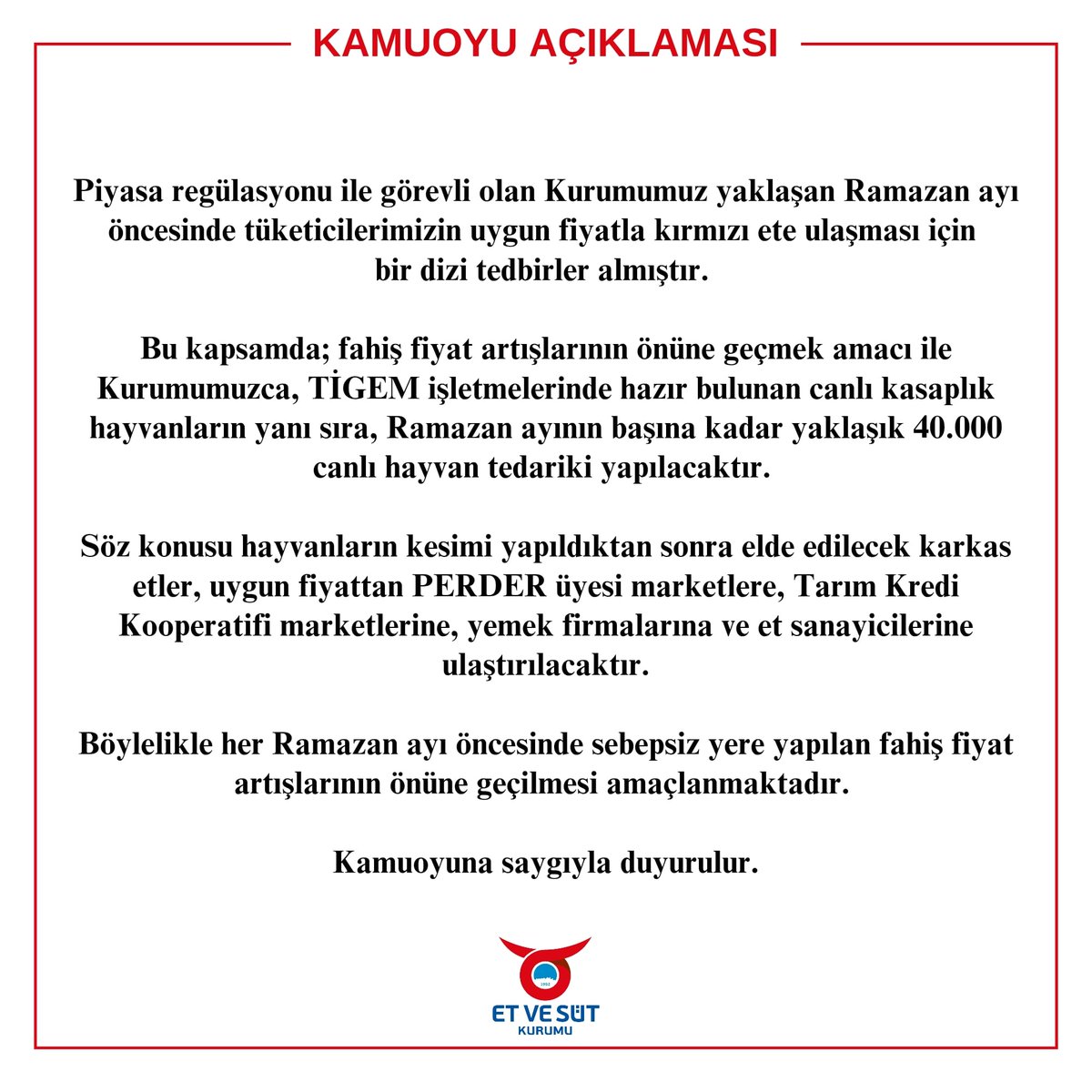 etvesutkurumu's tweet photo. Kamuoyuna saygıyla duyurulur. https://t.co/goFCjED6Dw