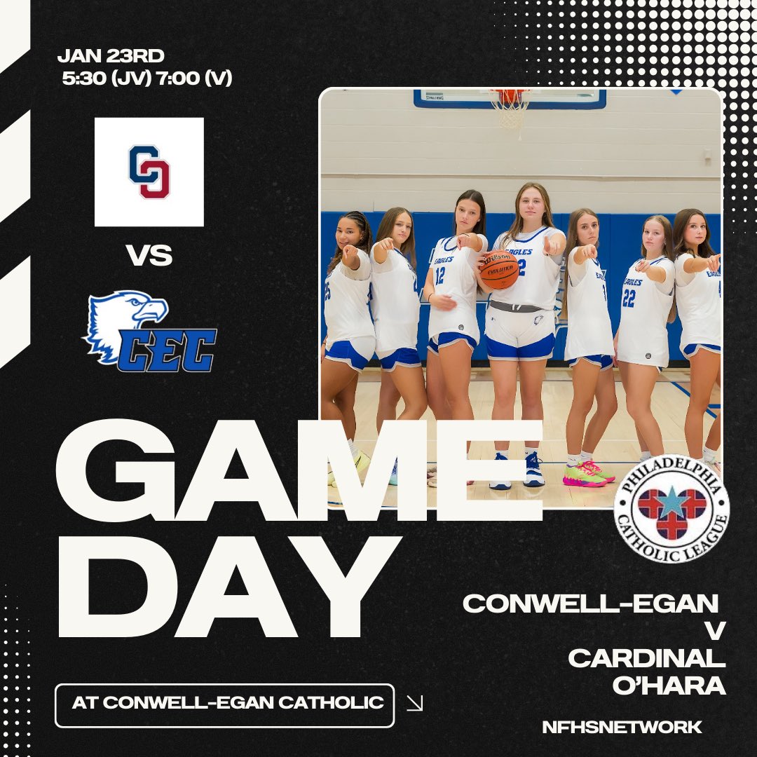 CEC Girls Basketball (@cecgb) on Twitter photo The Eagles host <a href="/OHaraGirlsBball/">COH GirlsBasketball</a> in our final home game of the season tonight 5:30 (JV) 7:00 (V). Games streaming on <a href="/NFHSNetwork/">NFHS Network</a> Tickets available via GoFan (gofan.co/event/1900359?…). The Eagles host <a href="/OHaraGirlsBball/">COH GirlsBasketball</a> in our final home game of the season tonight 5:30 (JV) 7:00 (V). Games streaming on <a href="/NFHSNetwork/">NFHS Network</a> Tickets available via GoFan (gofan.co/event/1900359?…).