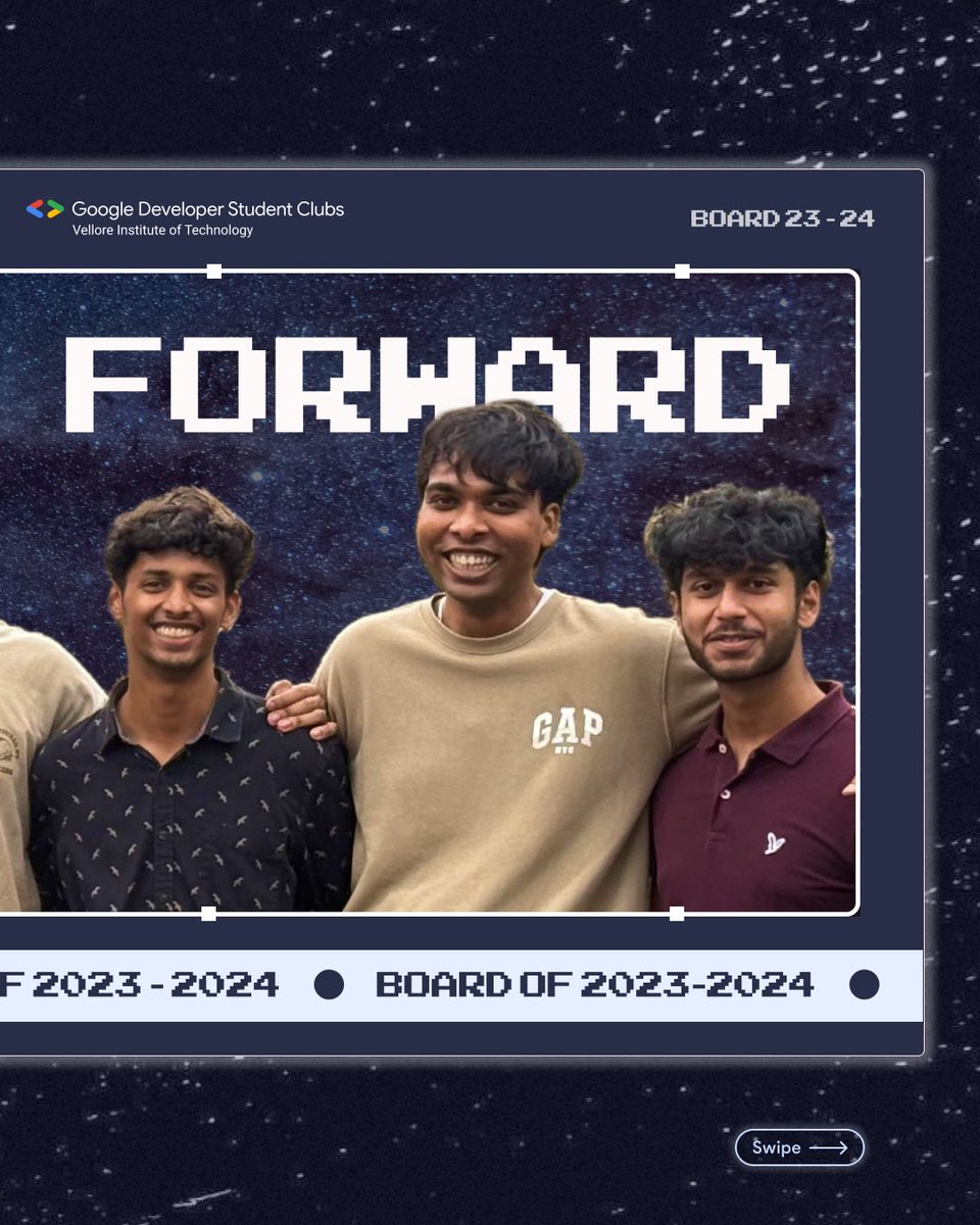 gdgvitvellore's tweet photo. Introducing the Board of GDSC VIT Vellore for 2023-24! We warmly congratulate our new leaders and wish them immense success for a productive and impactful tenure!
#dscvit #board2024 #developers https://t.co/c7oVrPAHL6