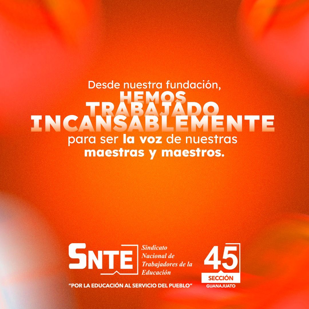 45SNTE's tweet photo. Decir "SNTE" es decir compromiso,
lucha y resultados. ¡Seguimos siendo la
voz de quienes transforman la educación! https://t.co/XiqhCPqOMT