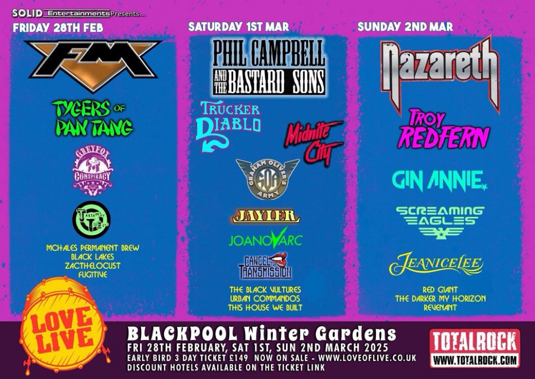 Hell of a lineup for a winter festival NI’s <a href="/truckerdiablo/">truckerdiablo</a> directly under the legend that is <a href="/MotorheadPhil/">Phil Campbell</a>  <a href="/PCATBS/">Phil Campbell & TBS</a> <a href="/ourbelfastmusic/">Belfast City of Music</a> <a href="/NIMusicPrize/">NI Music Prize</a>
