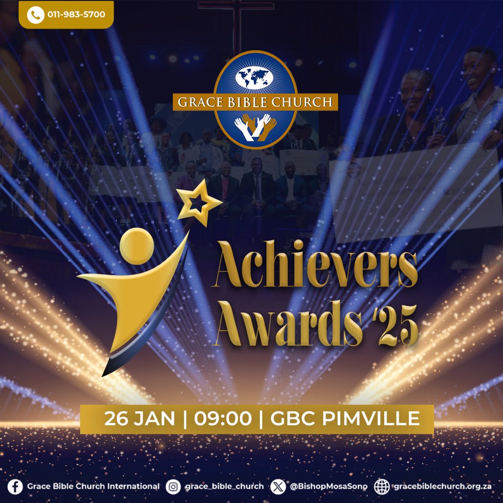 GBC_intl's tweet photo. This Sunday, we celebrate excellence!⭐️
Join us for our Annual Achievers Awards, a proud part of Social Relevance in our mission: DREAMS🙏🏾
Learners, wear your school uniforms with pride!
📆 Date: 26 Jan 2025
🕘 Time: 09:00
#AchieversAwards 
#GraceBibleChurch
#GraceGrowthGratitude https://t.co/QCXUZP8I2d
