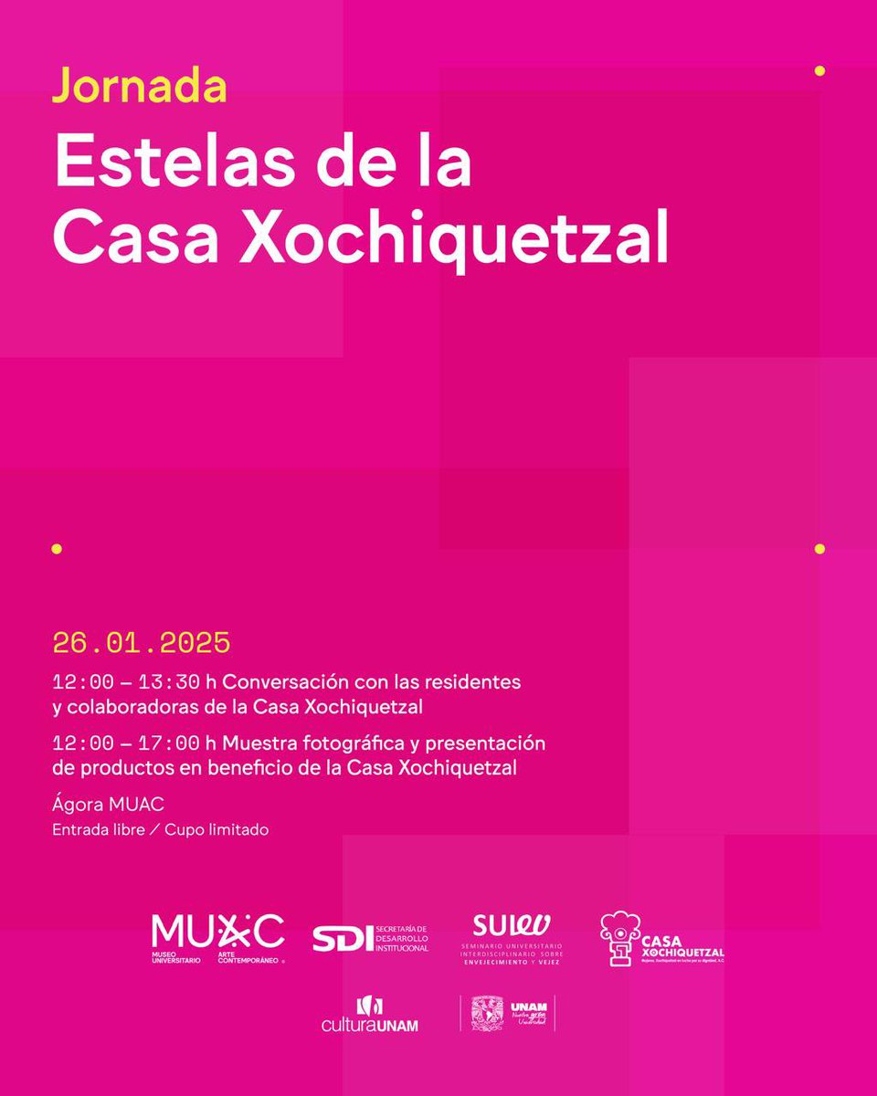 Este domingo 26 de enero 2025, 12:00 hrs. Casa Xochiquetzal en el MUAC