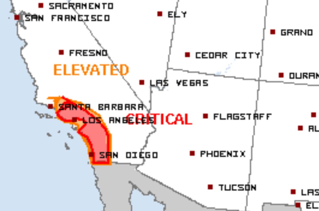 NYFitz_WX's tweet photo. Another, high-end critical fire weather risk is in place across SoCal, especially across the LA County Mountains/Coastline to San Diego County Mountains/Coastline Vicinities...

#CAwx #wildfire #fire https://t.co/yTe7yXGTlW