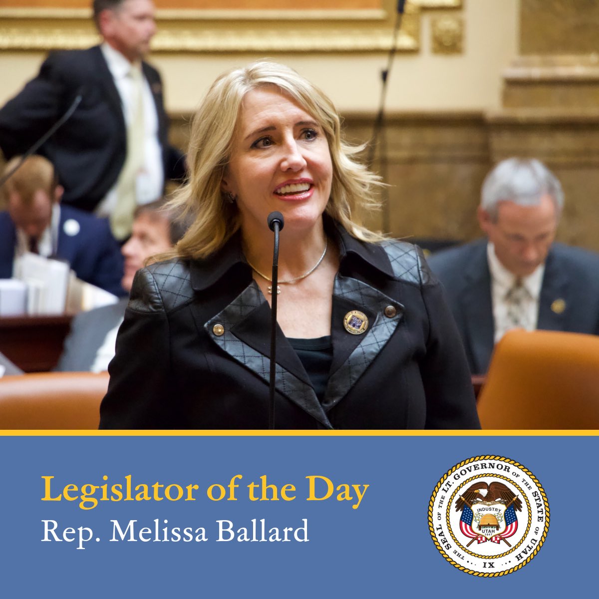 For the past six years, Rep. Melissa Ballard has represented the residents of House District 20 in Davis County. She is also the President of the Women’s Legislative Network for NCSL, helping to empower legislators nationwide.