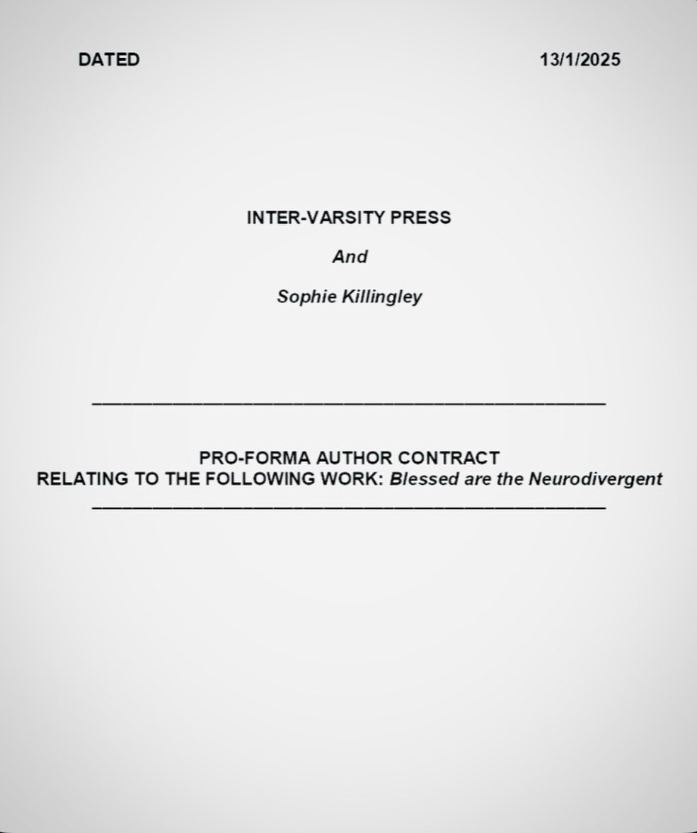 /// Blessed are the Neurodivergent///

Really happy to announce that I’ve signed with <a href="/IVPbookcentre/">Inter-Varsity Press</a> to write (and hopefully include original artwork too) a book about neurodiversity and the church. 

As Mum of two ASD teens and suspected ADHDer myself, it’s time. 🙏🏽❤️