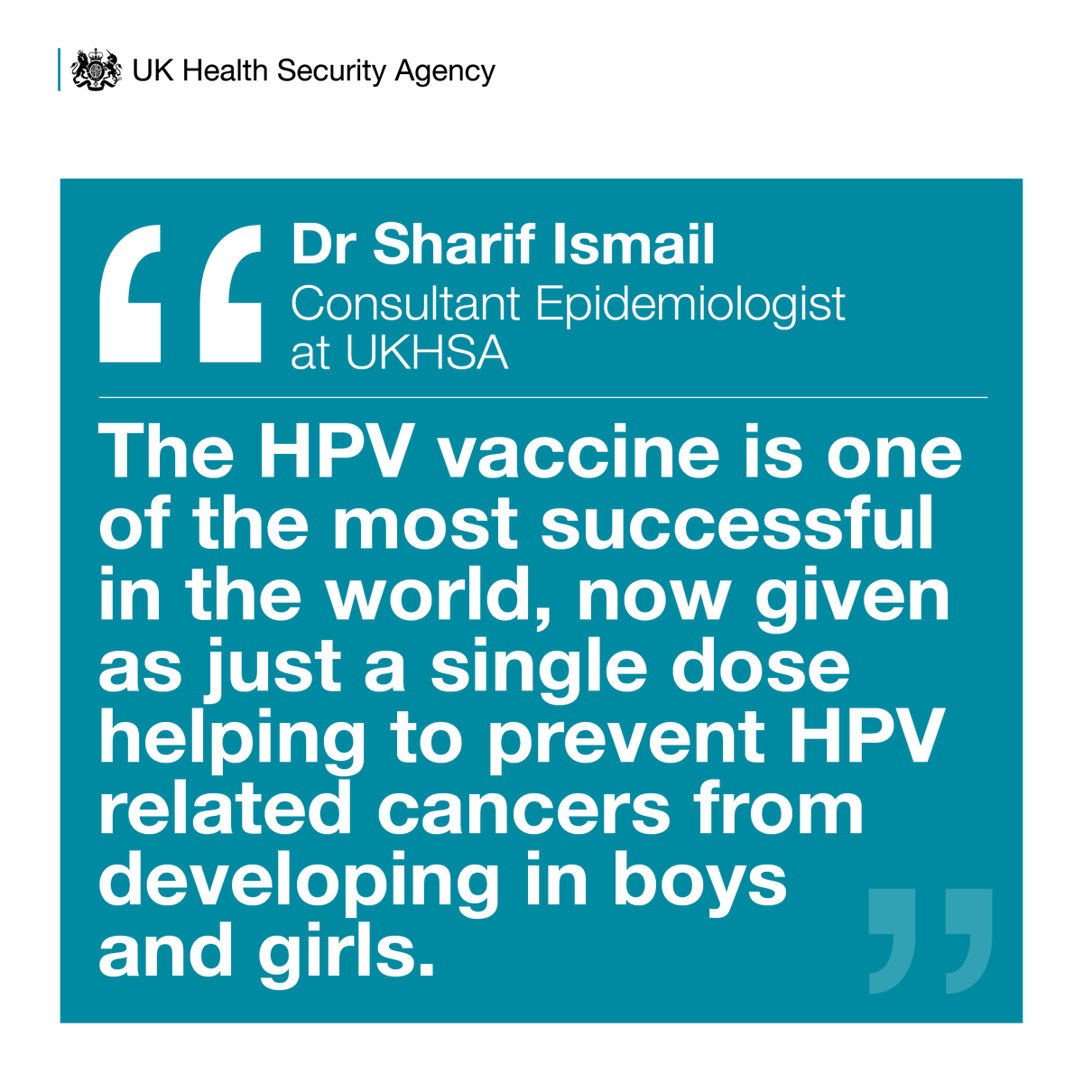 In our latest news story, we urge young people to come forward and catch-up on any missed HPV vaccines.
Dr Sharif Ismail, Consultant Epidemiologist at UKHSA shares some words on the latest figures. 💬
Read the full news story here 📰
gov.uk/government/new…