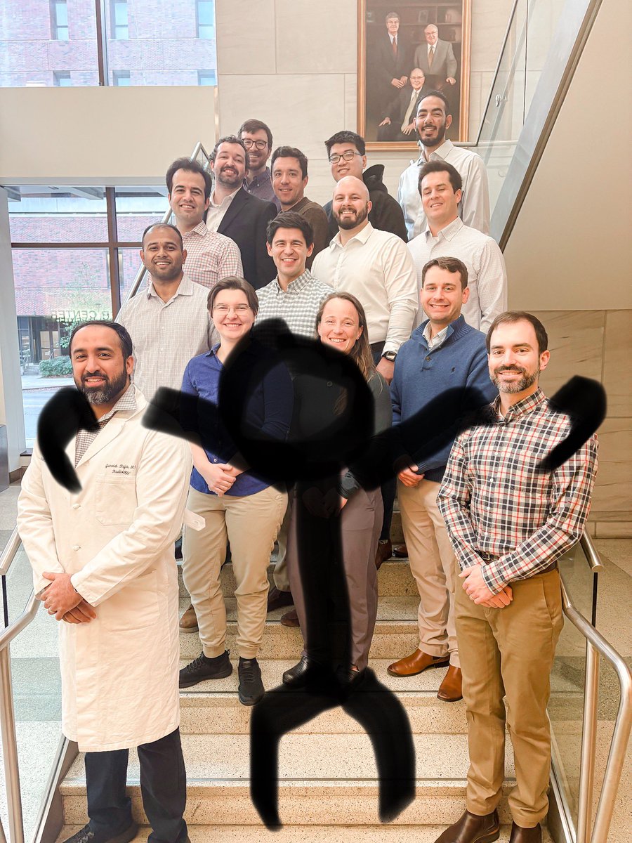 ajgunnmd's tweet photo. Sad to have missed #IRad group photos while recovering from surgery but was able to do a very accurate rendition of myself in the 2nd photo 

I am very proud of this group, how serious they take their education, and the impact they have and will continue to have for patient care https://t.co/nJXYxdSFGf