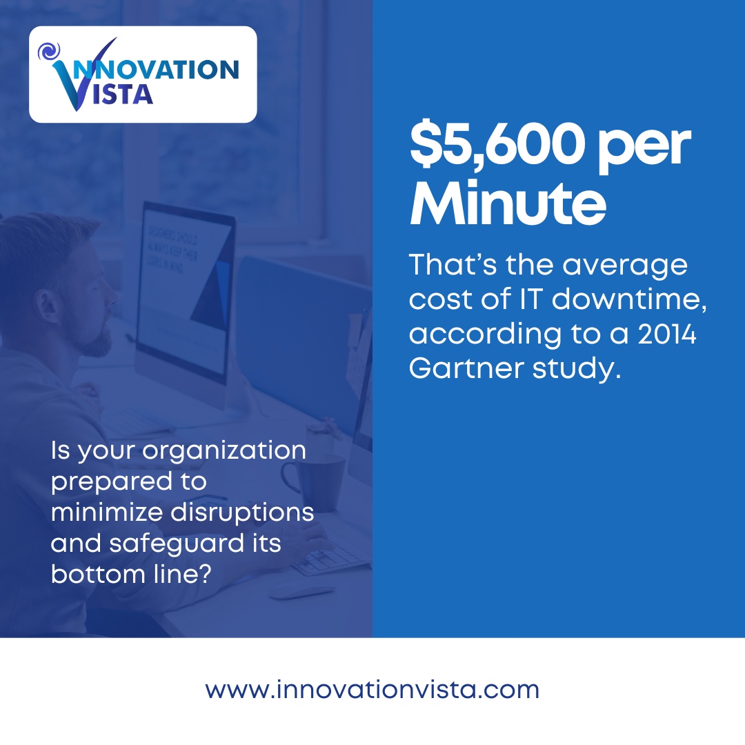 IT downtime isn’t just inconvenient—it’s costly and risky. At Innovation Vista, we strengthen IT systems, close gaps, and align tech with business goals to prevent disruptions. 

Stay ahead: innovationvista.com/leadership/art…