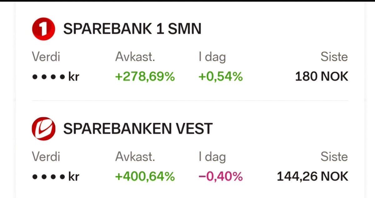 Halvorsen1981's tweet photo. @skrue_onkel Gøy å være langsiktig i Sparebanker. Hyggelig utbytter på veien. https://t.co/yxwHdyfZUw