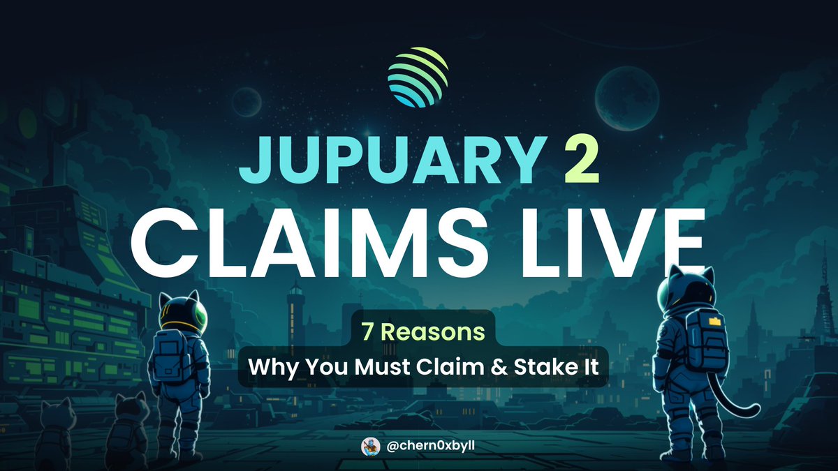 I just claimed my JUPUARY 2 allocation and staked it.

Here are 7 things you probably did not know about this airdrop.

This 5 minute read can help you make thousands of dollars. Be a good cat, bookmark this thread and read on 🧵👇