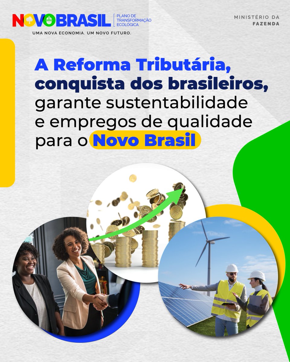 #NOVOBRASIL | ♻️🇧🇷O presidente Luiz Inácio Lula da Silva sancionou, no dia 16 de janeiro, a regulamentação da Reforma Tributária sobre o consumo. Esse é um passo aguardado há 40 anos pelo país. Além disso, o projeto traz avanços fundamentais para a #TransformaçãoEcológica.