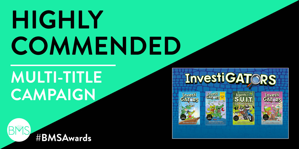 Book Marketing Society (@bmsoc) on Twitter photo Well done to <a href="/CheyneySmith1/">Cheyney Smith</a> & Alice Smith for winning Highly Commended in the Multi-Title category, with an expertly executed campaign for #InvestiGators 🐊
<a href="/MacmillanKidsUK/">Macmillan Children's Books</a> #BMSAwards Well done to <a href="/CheyneySmith1/">Cheyney Smith</a> & Alice Smith for winning Highly Commended in the Multi-Title category, with an expertly executed campaign for #InvestiGators 🐊
<a href="/MacmillanKidsUK/">Macmillan Children's Books</a> #BMSAwards