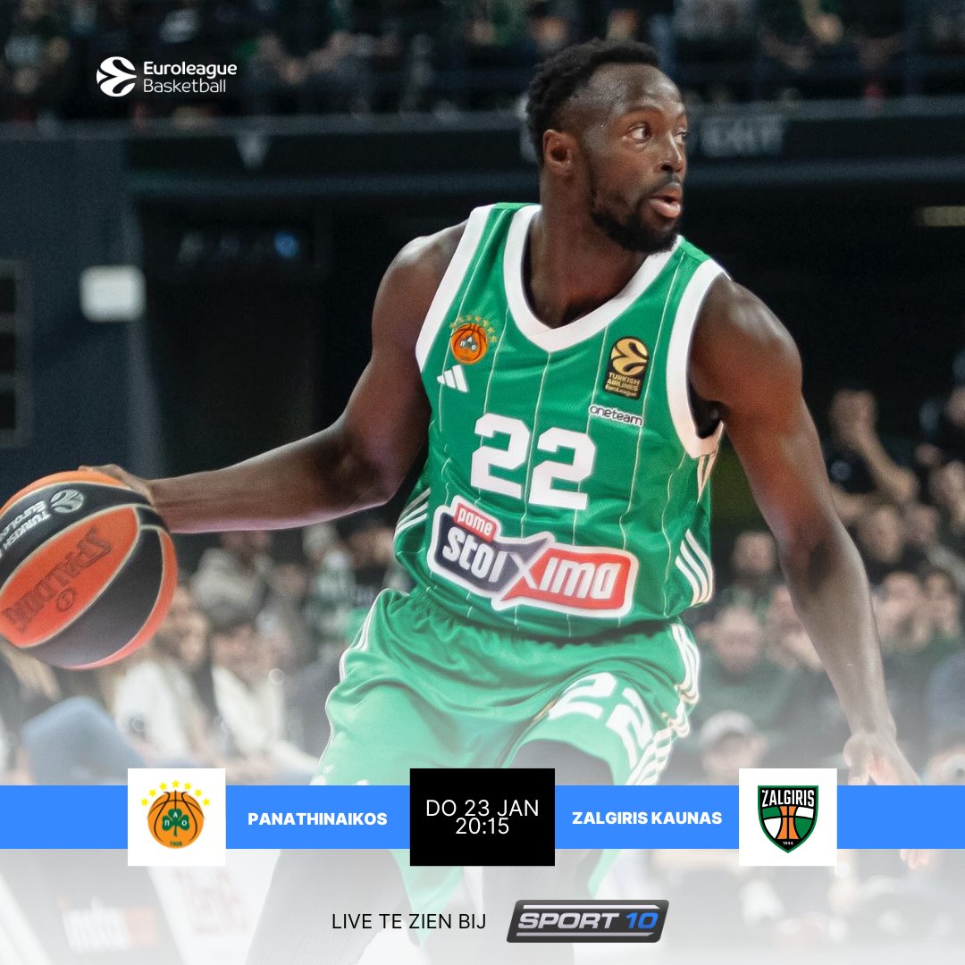 We ready! 👋 Stem vanavond af op Sport10 voor het EuroLeague tussen Panathinaikos vs Zalgiris Kaunas. Let's go! 🏀 

📸 EuroLeague