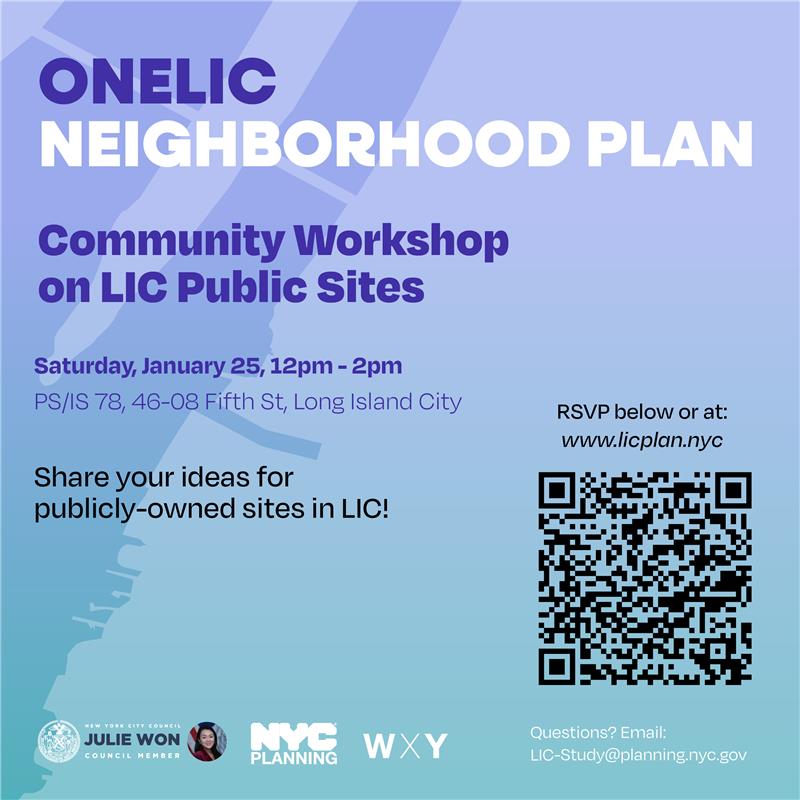 NYCPlanning's tweet photo. Share your ideas for transforming city-owned sites in LIC into housing, community facilities & open space!
Join us for a workshop this Saturday with @CMJulieWon as we continue to develop the #OneLIC Neighborhood Plan.
Learn more & register: https://t.co/q1iYMAb6Yh https://t.co/lBUvRcTXFE
