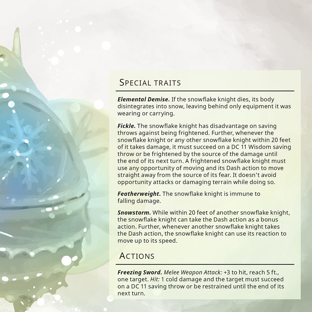 Tiny, frosty knight #dnd #ttrpg