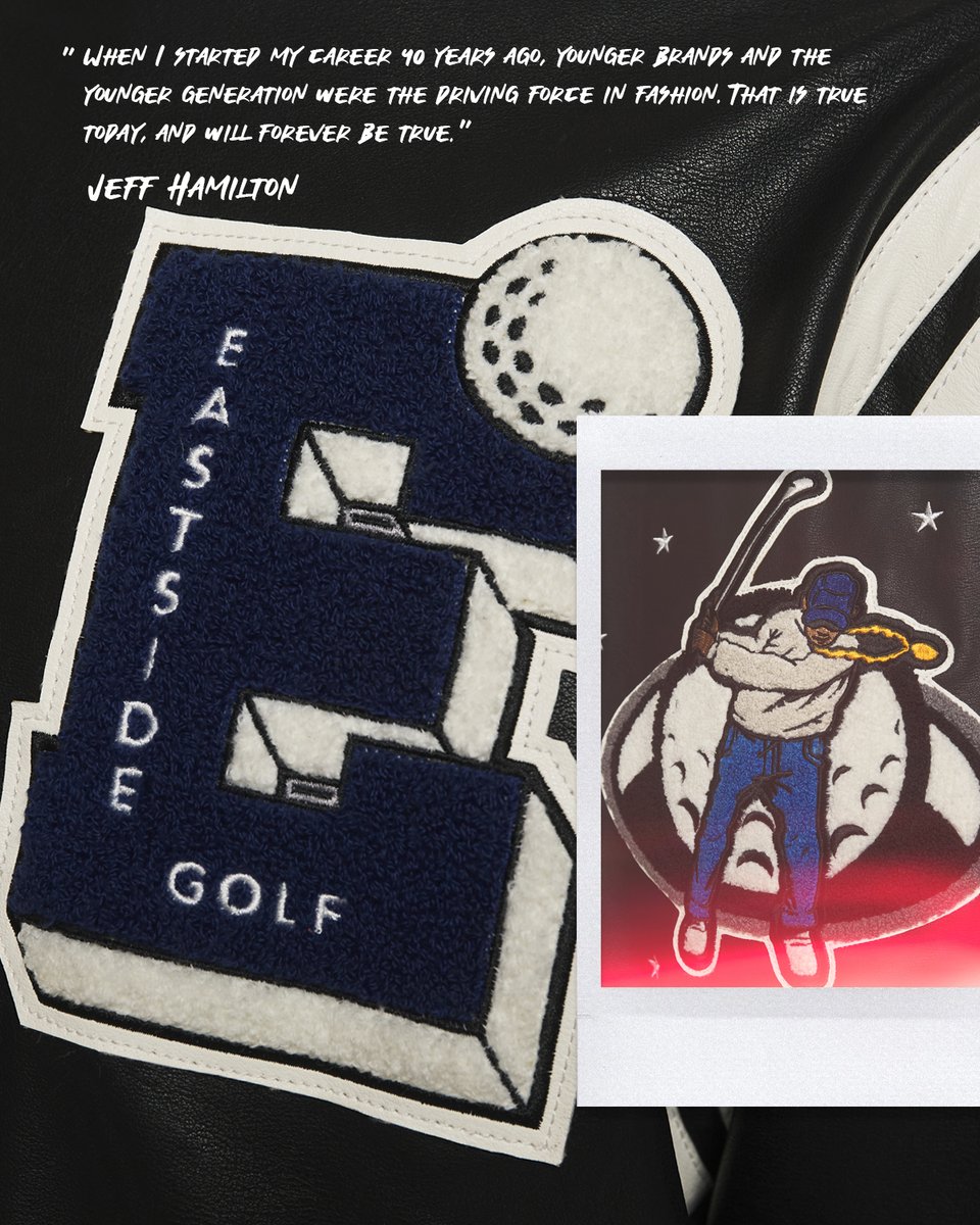 EastsideGolf's tweet photo. When legendary craftsmanship meets a fresh perspective. 🏌🏾‍♂️

Eastside Golf x Jeff Hamilton represents such an intersection, bringing together the progressive spirit of Eastside Golf with the storied legacy of Jeff Hamilton, renowned for his iconic jackets worn by the greats. 🏆 https://t.co/qE6sYPiVQt