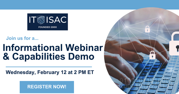 ITISAC's tweet photo. Are YOU ready to boost your cyber threat defense strategy in 2025? 

Our first capabilities demo of the year takes place on February 12 @ 2 PM ET! Register today and learn more about what we offer with a free live demonstration.  

Register Here: https://t.co/6giwLIyaYp 

#isac #cybersecurity #webinar #threatintelligence #informationsharing