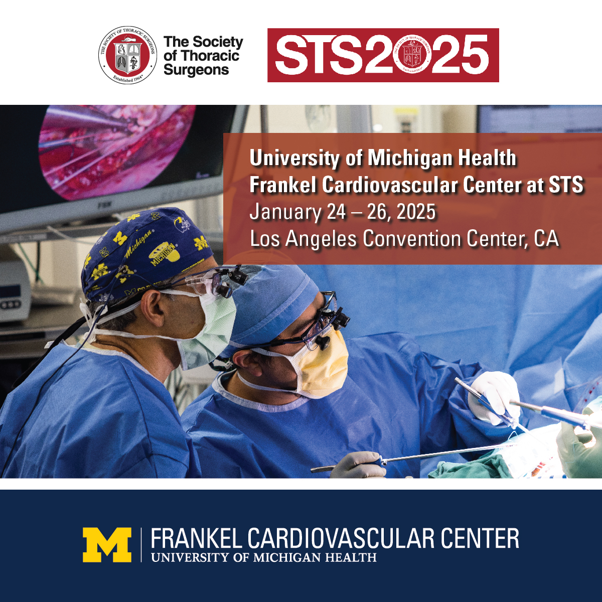 U-M Health Frankel CVC (@umichcvc) on Twitter photo This weekend, members of the Frankel Cardiovascular Center will be in Los Angeles for #STS2025, sharing research and giving talks on the latest in the field. Plus, don't miss <a href="/JennaRomanoMD/">Jennifer Romano</a>'s presidential address on Friday at 4 p.m. PT. Full U-M list: umcvc.org/cvc-sts This weekend, members of the Frankel Cardiovascular Center will be in Los Angeles for #STS2025, sharing research and giving talks on the latest in the field. Plus, don't miss <a href="/JennaRomanoMD/">Jennifer Romano</a>'s presidential address on Friday at 4 p.m. PT. Full U-M list: umcvc.org/cvc-sts