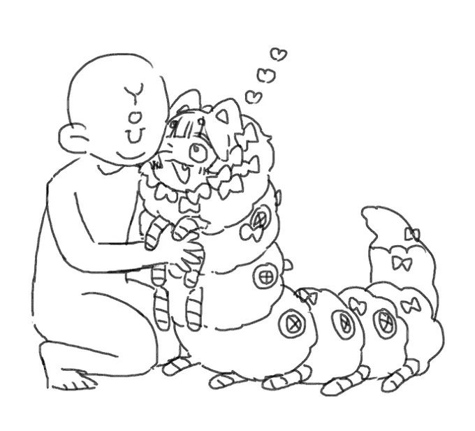 ねこいもむしのサイズ感メモ 