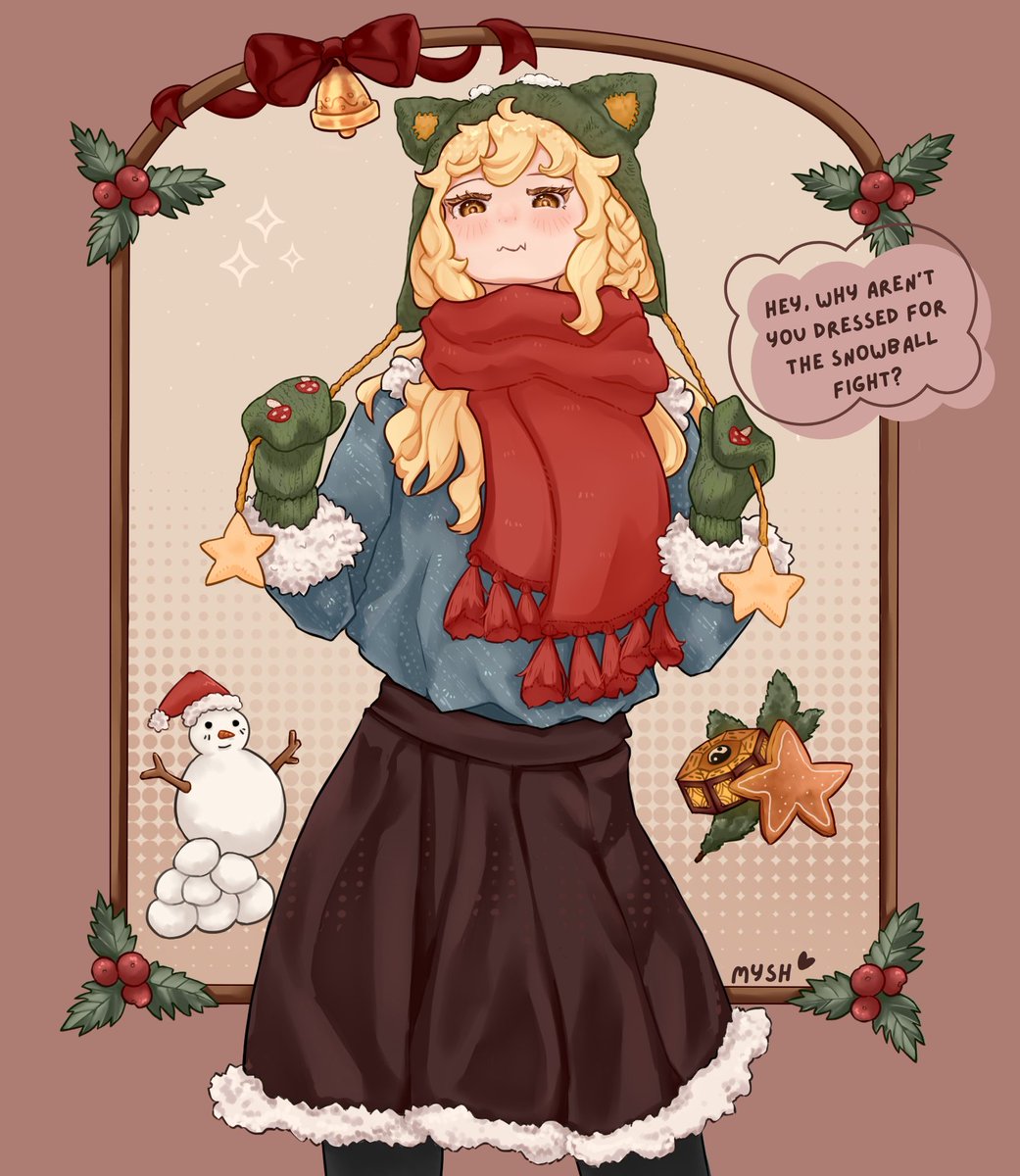 sleepymausu's tweet photo. Feeling frosty? Let’s have a snowball fight with Marisa💖☃️ 
#東方Project https://t.co/439yncxKiw
