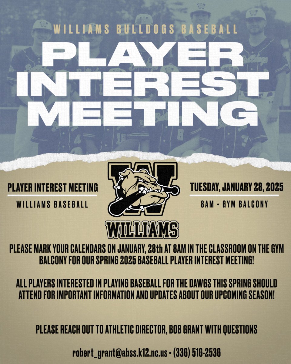 Player interest meeting next Tuesday - details are below!