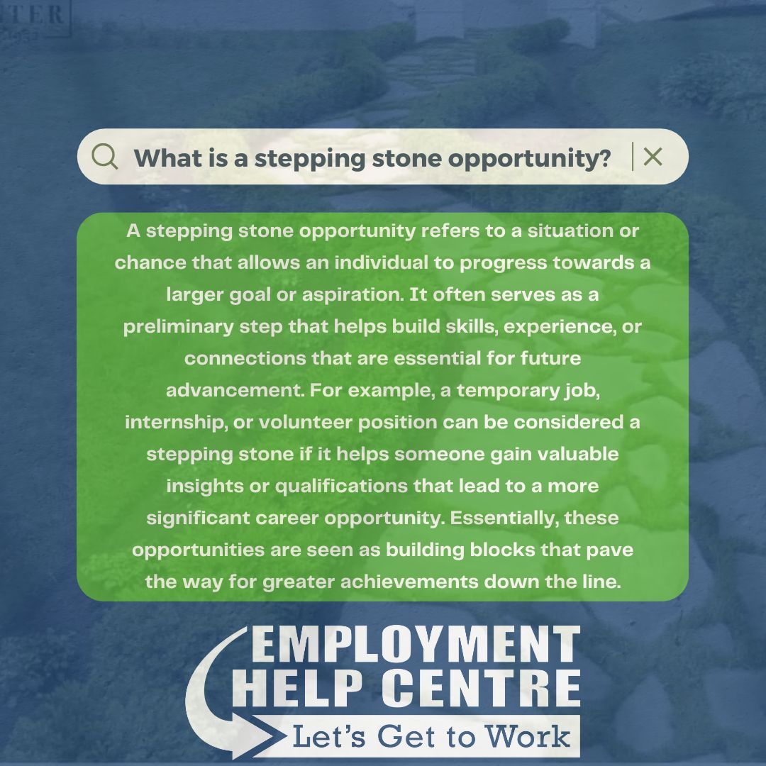 Stepping stone opportunities are great as they help build skills, gain experience, and open doors for future growth. These roles help in advancing your career and achieving long-term goals.