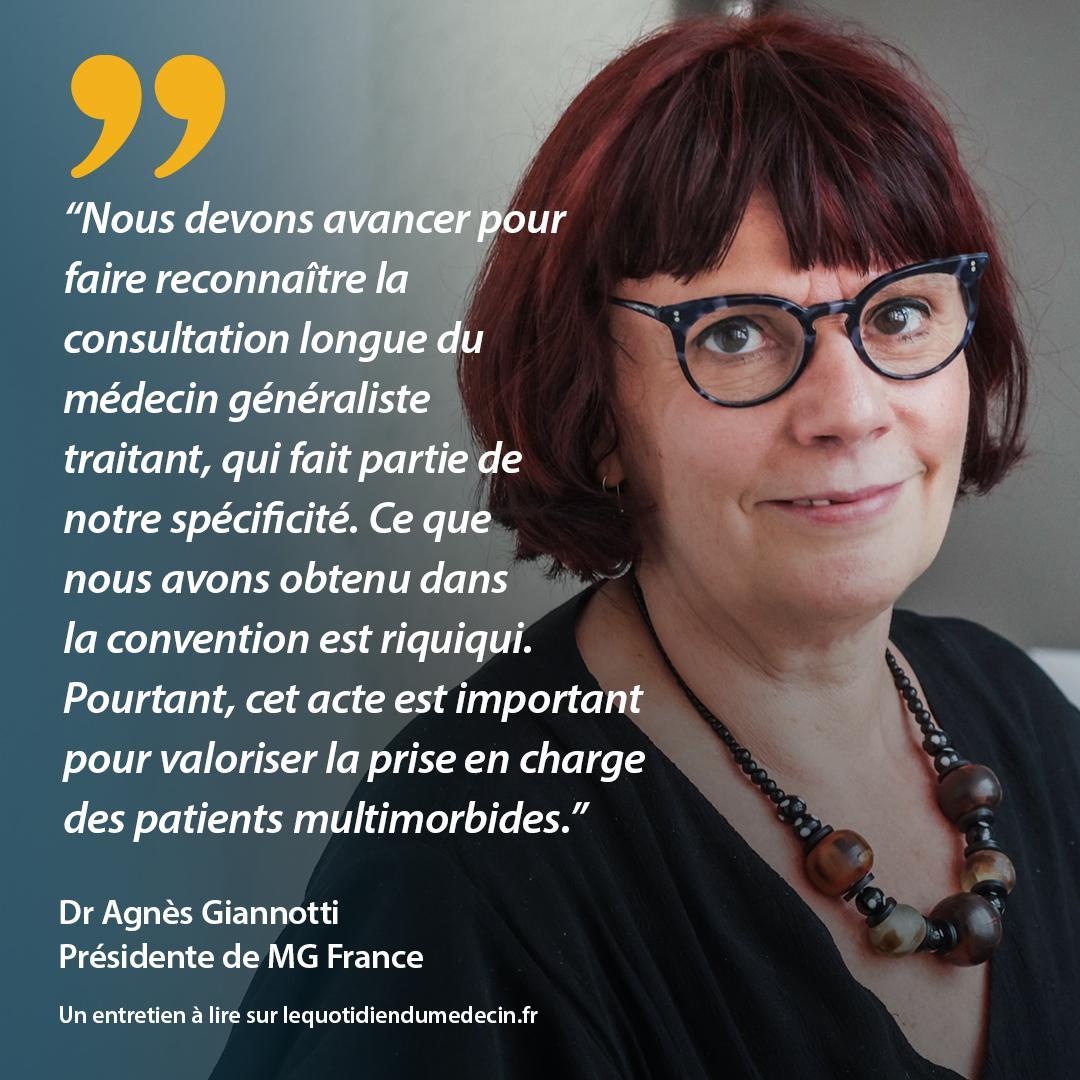 Dr Agnès Giannotti (MG France) : « Nous devons faire reconnaître la consultation longue du généraliste traitant » ➡️ urls.fr/pfY7qr