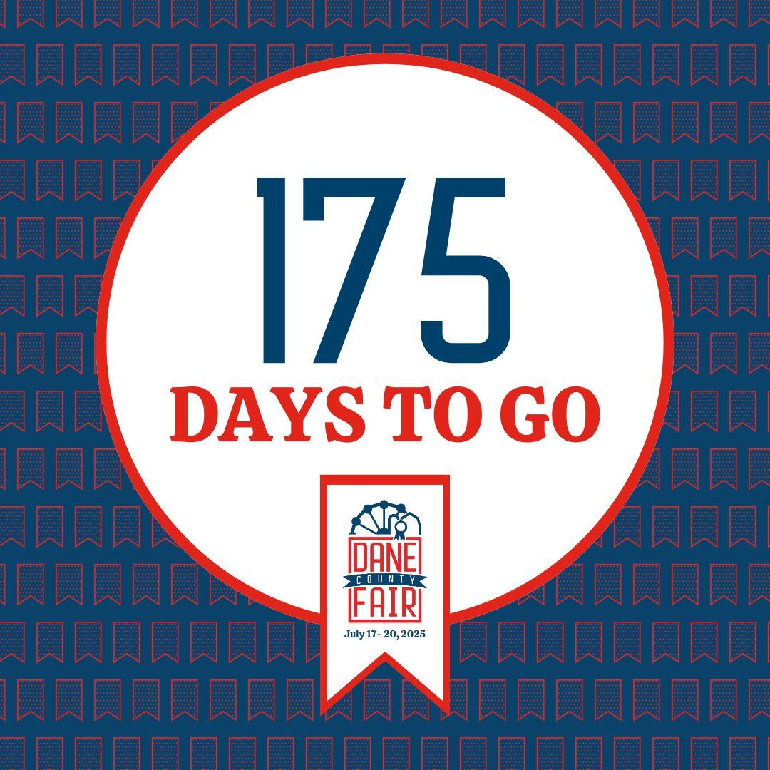 danecountyfair's tweet photo. Only 175 days...and counting! ⏳ We're already dreaming of funnel cakes, thrilling rides, and all the other amazing things that make the Dane County Fair so special. 🎡 #FairFever #AlmostThere #DaneCountyFair https://t.co/Xxl0P9NkHE