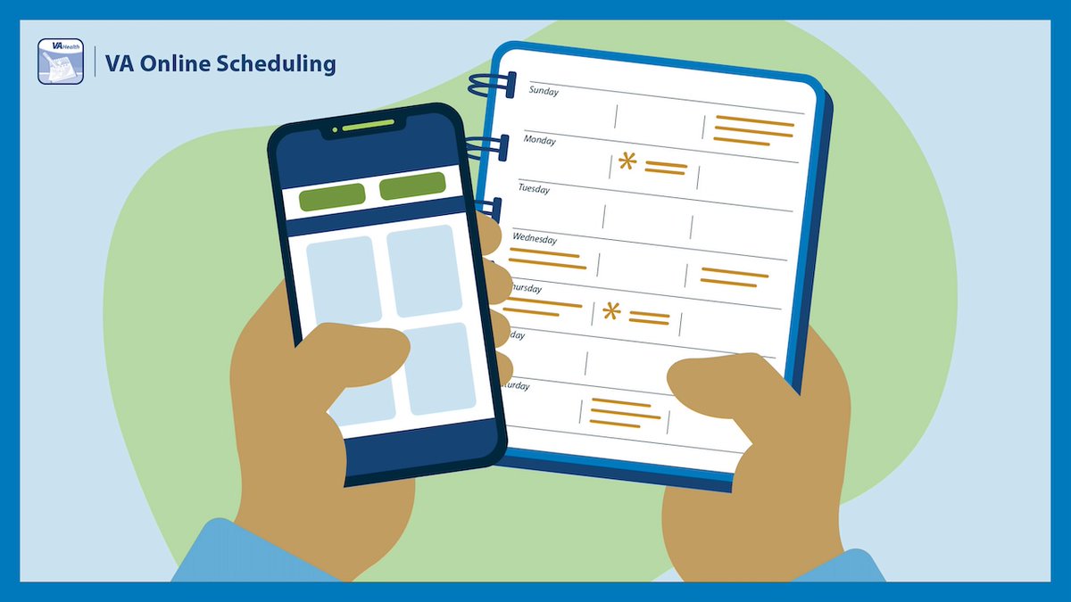 VeteransHealth's tweet photo. Easily manage your VA appointments with the VA Online Scheduling app. Schedule or request appointments at VA facilities anytime, anywhere. Get started today. #VAMobile #Veterans #VAScheduling
https://t.co/KfMjKT7Ht8 https://t.co/qofa8pCosh