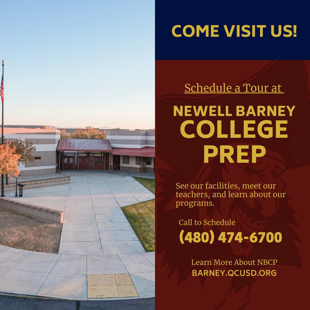Want to learn more about Newell Barney College Prep?  Come by for a tour!  We would be happy to show you are amazing campus.  #NBCP #enrollnbcp #QCLeads